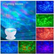 Lampa de veghe cu proiector si sunete Ocean Wave Bambinice BN022 BBJBN022_Alb