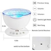 Lampa de veghe cu proiector si sunete Ocean Wave Bambinice BN022 BBJBN022_Alb