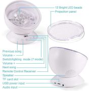 Lampa de veghe cu proiector si sunete Ocean Wave Bambinice BN022 BBJBN022_Alb
