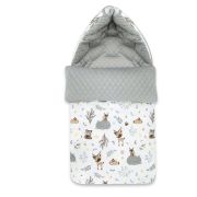 MimiNu - Sac de iarna universal, pentru carucior, scaun auto, saniuta, Forest friends Beige/Velvet Grey BYN6426972005302