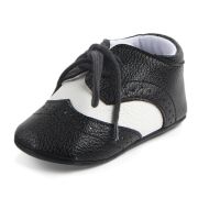 Pantofiori eleganti baieteti alb cu negru 3-6 luni - IDD0772-1-r1.3-6 luni