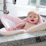 Cadita de plus si salteluta de joaca Lotus BloomingBath BB105L BBJBB105L_Roz Deschis/Alb/Gri