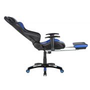 Scaun gaming gn90 suzuka, suport lombar, perna tetiera, cotiere reglabile, rotativ, mecanism multiblock, 150 kg, negru/albastru drm4281