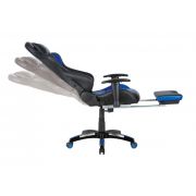 Scaun gaming gn90 suzuka, suport lombar, perna tetiera, cotiere reglabile, rotativ, mecanism multiblock, 150 kg, negru/albastru drm4281