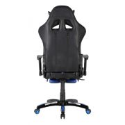 Scaun gaming gn90 suzuka, suport lombar, perna tetiera, cotiere reglabile, rotativ, mecanism multiblock, 150 kg, negru/albastru drm4281