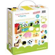 Puzzle educativ - Descopera animalele de la Ferma, 20 piese, 48x32cm Banana Panda BP49032 BBJBP49032_Initiala