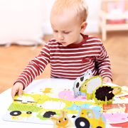 Puzzle educativ - Descopera animalele de la Ferma, 20 piese, 48x32cm Banana Panda BP49032 BBJBP49032_Initiala
