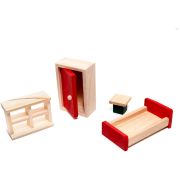 Casuta de papusi din lemn cu accesorii 40cm Ikonka IK17568 BBJIK17568_Initiala