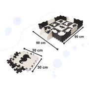 Covor puzzle cu laterale 25 piese Ikonka IK17566 BBJIK17566_Negru/Gri/Bej