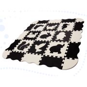 Covor puzzle cu laterale 25 piese Ikonka IK17566 BBJIK17566_Negru/Gri/Bej