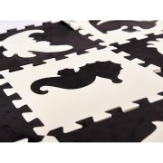 Covor puzzle cu laterale 25 piese Ikonka IK17566 BBJIK17566_Negru/Gri/Bej