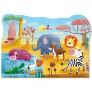 Puzzle - minunatele animalute din africa ( 60 piese)