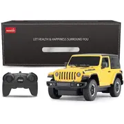 MASINA CU TELECOMANDA JEEP WRANGLER RUBICON GALBEN CU SCARA 1 LA 24 VIVRas79500_Galben