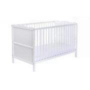 Qmini - Patut din lemn Julia 120x60 cm, multifunctional, cu sertar, Alb BYN6426972005517