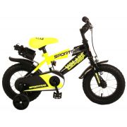 Bicicleta copii Volare Sportivo Galben Neon 12 inch cu 2 frane de mana si sticla apa - SOLVOL2034