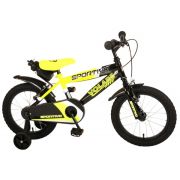 Bicicleta copii Volare Sportivo Galben Neon 16 inch cu 2 frane de mana si sticla apa - SOLVOL2065