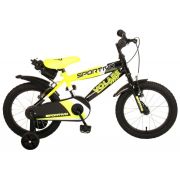 Bicicleta copii Volare Sportivo Galben Neon 16 inch cu 2 frane de mana si sticla apa - SOLVOL2065