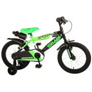 Bicicleta copii Volare Sportivo Verde 16 inch cu 2 frane de mana si sticla apa - SOLVOL2061