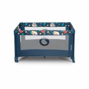 Lionelo - Patut pliant cu un nivel Stefi Navy din Metal, Poliester, 120x60 cm, Albastru BYNLO-STEFI_BLUE_NAVY