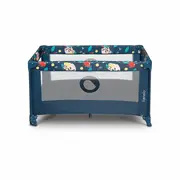 Lionelo - Patut pliant cu un nivel Stefi Navy din Metal, Poliester, 120x60 cm, Albastru BYNLO-STEFI_BLUE_NAVY