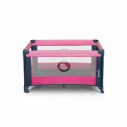 Lionelo - Patut pliant cu un nivel Stefi Rose din Metal, Poliester, 120x60 cm, Roz BYNLO-STEFI_PINK_ROSE