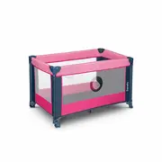 Lionelo - Patut pliant cu un nivel Stefi Rose din Metal, Poliester, 120x60 cm, Roz BYNLO-STEFI_PINK_ROSE