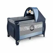 Lionelo - Patut pliant cu doua nivele Sven Plus, 120x60 cm, arcada jucarii, masuta de infasat, vibratii, melodii, Blue Navy BYNLO-SVEN_PLUS_BLUE_NAVY
