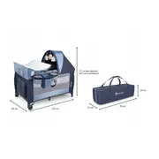 Lionelo - Patut pliant cu doua nivele Sven Plus, 120x60 cm, arcada jucarii, masuta de infasat, vibratii, melodii, Blue Navy BYNLO-SVEN_PLUS_BLUE_NAVY