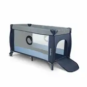 Lionelo - Patut pliant cu doua nivele Sven Plus, 120x60 cm, arcada jucarii, masuta de infasat, vibratii, melodii, Blue Navy BYNLO-SVEN_PLUS_BLUE_NAVY