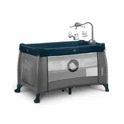 Lionelo - Patut pliant cu doua nivele Thomi Cu carusel, Cu masuta de infasat din Metal, Poliester, 120x60 cm, Albastru BYNLO-THOMI_BLUE_NAVY