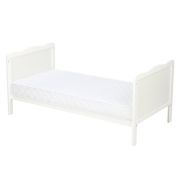 Qmini - Patut din lemn Julia 120x60 cm, multifunctional, Alb + Saltea 8 cm BYNQM_JUL8CM01AL