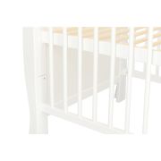 Qmini - Patut din lemn Julia 120x60 cm, multifunctional, cu sertar, Alb + Saltea 10 cm BYNQM_JUL10CM02AL