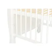 Qmini - Patut din lemn Julia 120x60 cm, multifunctional, cu sertar, Alb + Saltea 12 cm BYNQM_JUL12CM02AL