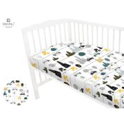 MimiNu - Cearceaf cu elastic, 140X70 cm, Childrens Journey Grey BYN6426972005869