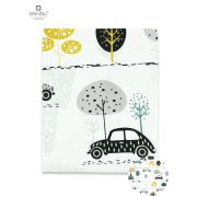 MimiNu - Cearceaf cu elastic, 140X70 cm, Childrens Journey Grey BYN6426972005869