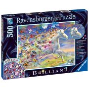 PUZZLE UNICORNI SI FLUTURI, 500 PIESE + STICKERE - ARTRVSPA15046