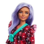 PAPUSA BARBIE FASHIONISTA CU PARUL MOV SI ROCHITA CU STELUTE VIVMTFBR37_GRB49