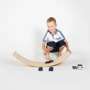 Balance board - Placa de echilibru din lemn pentru copii cu protectie Gri, MeowBaby&reg; PJBBB003S