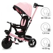 Tricicleta cu sezut rotativ si roti cu spuma eva kidwell axel - roz edeedirotraxe01a0