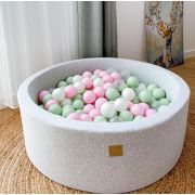 Piscina Uscata Cu 250 De Bile (verde, Transparent, Alb Perlat, Roz Pastel) Meowbaby  , Spring, 90x30 Cm, Gri Deschis Pjbb001021