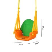 Leagan convertibil 3 în 1 ecotoys - portocaliu cu verde edesw-1424