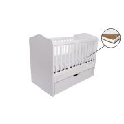 Patut vessanti como balansoar - alb + saltea cocos confort 120 x 60 x 12 cm edep12db_alb