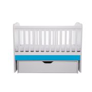 Patut vessanti como balansoar - alb cu albastru + saltea cocos confort 120 x 60 x 12 cm edep12db_d150