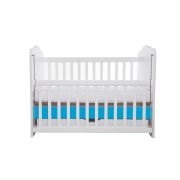 Patut vessanti como culisant cu sertar - alb cu albastru + saltea cocos confort 120 x 60 x 12 cm edep12dclcs_d150
