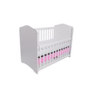Patut vessanti como culisant cu sertar - alb cu roz + saltea cocos confort 120 x 60 x 12 cm edep12dclcs_d125