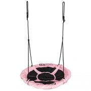Leagan pentru copii ecotoys boc100, cuib de barza, cadru din otel galvanizat, roz cu negru edeediboc100pink