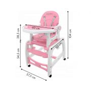 Scaun de masa 3 in 1 ecotoys hc-223 roz edeedihc-223pink