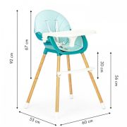 Scaun de masa 2 in 1 ecotoys ha-004 – albastru edeediha-004blue