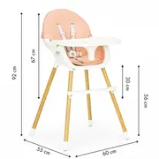 Scaun de masa 2 in 1 ecotoys ha-004 &ndash; roz edeediha-004pink