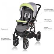 Carucior vessanti crooner 3 in 1 - green/gray edeedi3in1bb-223green